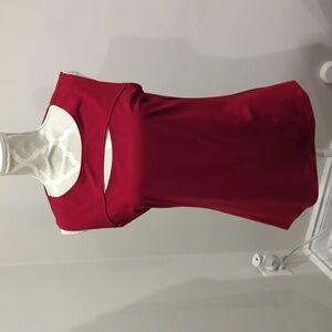 Periphery Cranberry Color Cut Out Sleeveless Top